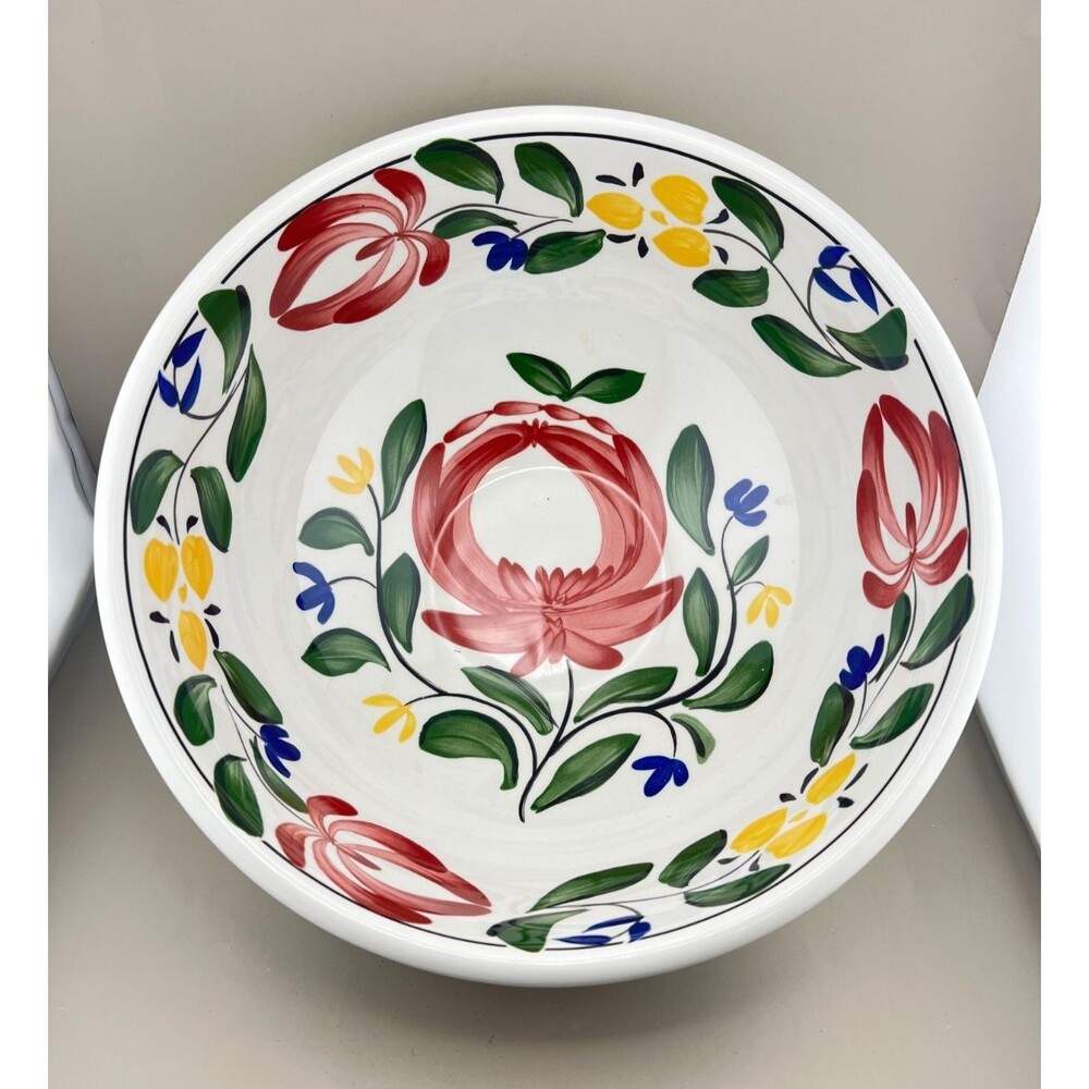 Vtg 1992 Portmeirion Welsh Dresser 11" Large Serving Bowl Floral Angharad Menna